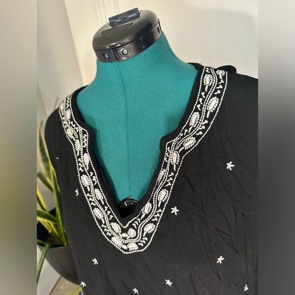 Coral Bay women’s 2X beach tunic 100% viscose rayon black - Picture 4 of 8